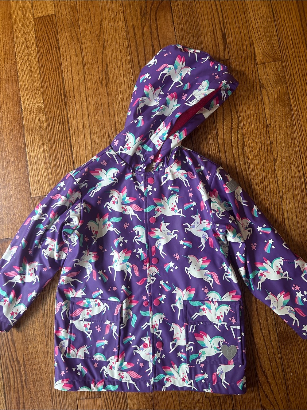 Hatley Girl Rain Coat Unicorn Terry Lined